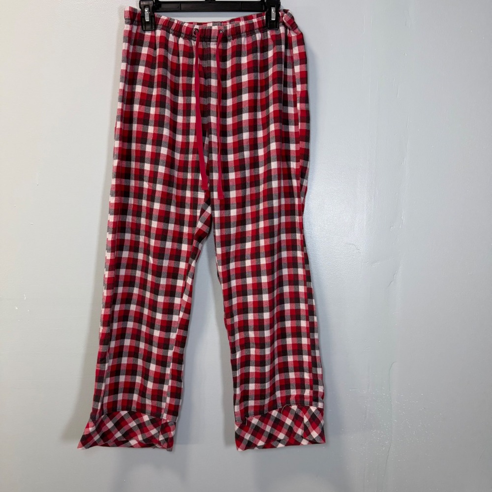 Woolrich Womens Red Black White Buffalo Plaid Flannel Pajama Pants Large